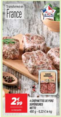 4 CRÉPINETTES DE PORC SUPÉRIEURES