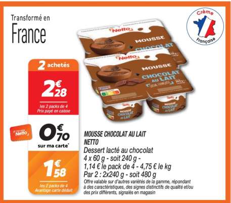MOUSSE CHOCOLAT AU LAIT NETTO