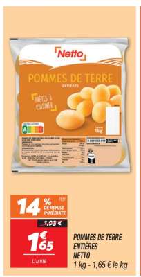 POMMES DE TERRE ENTIÈRES NETTO