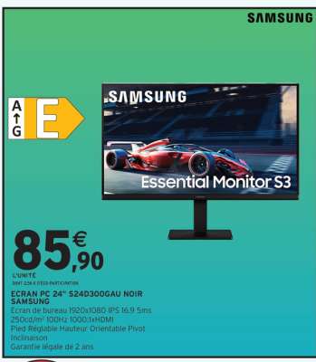 ECRAN PC 24" S24D300GAU NOIR SAMSUNG