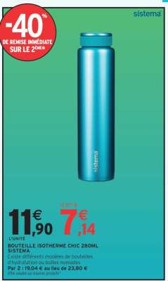BOUTEILLE ISOTHERME CHIC 280ML SISTEMA