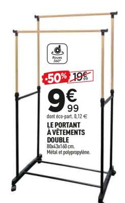 LE PORTANT À VÊTEMENTS DOUBLE