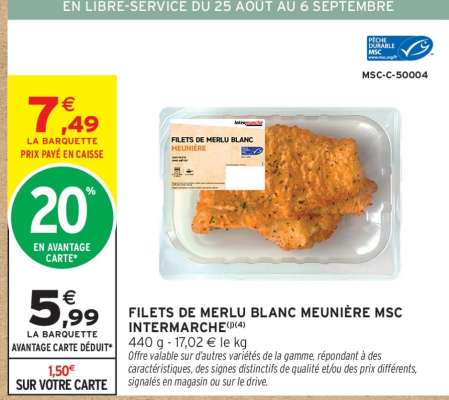 FILETS DE MERLU BLANC MEUNIÈRE MSC INTERMARCHÉ