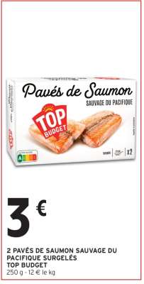 2 PAVÉS DE SAUMON SAUVAGE DU PACIFIQUE SURGELÉS