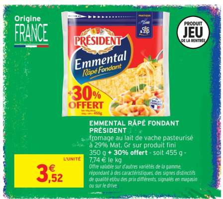 Emmental Râpé Fondant PRÉSIDENT