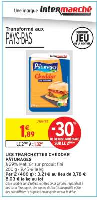 LES TRANCHETTES CHEDDAR PÂTURAGES