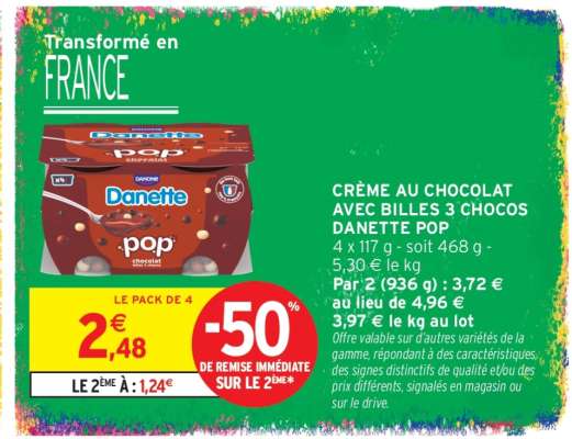 CRÈME AU CHOCOLAT AVEC BILLES 3 CHOCOS DANETTE POP