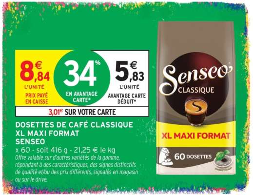 DOSETTES DE CAFÉ CLASSIQUE XL MAXI FORMAT SENSEO