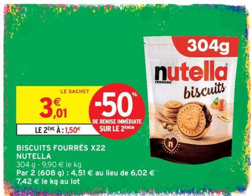 BISCUITS FOURRÉS X22 NUTELLA