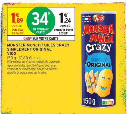 MONSTER MUNCH TUILES CRAZY SIMPLEMENT ORIGINAL