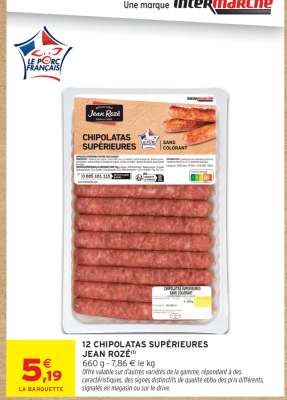 12 Chipolatas Supérieures Jean Rozé