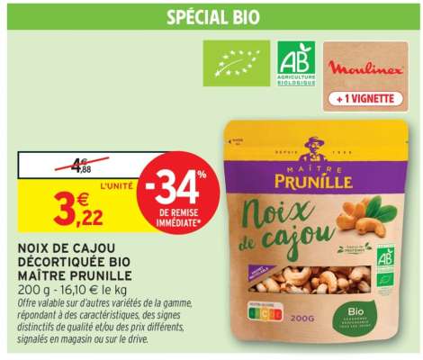 Noix de Cajou Décortiquée Bio Maître Prunille