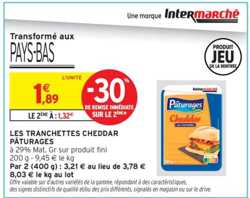 LES TRANCHETTES CHEDDAR PÂTURAGES