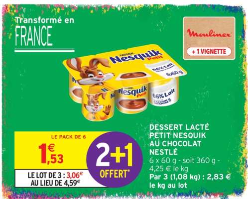 Dessert lacté Petit Nesquik au chocolat Nestlé