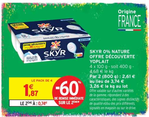 SKYR 0% NATURE OFFRE DÉCOUVERTE YOPLAIT