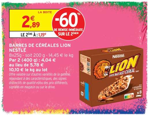 Barres De Céréales Lion Nestlé