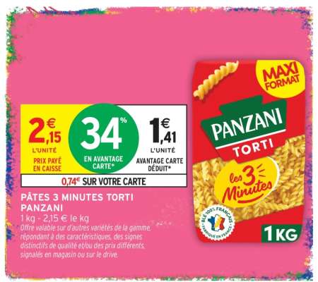 PÂTES 3 MINUTES TORTI PANZANI