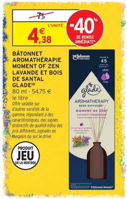 Bâtonnet Aromathérapie Moment of Zen Lavande et Bois de Santal Glade
