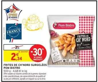 Frites de Ch'Nord Surgelées "Pom Bistro"