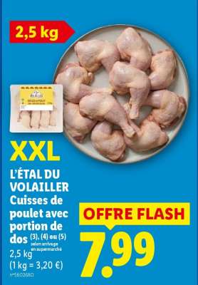 L'ÉTAL DU VOLAILLER Cuisses de poulet avec portion de dos