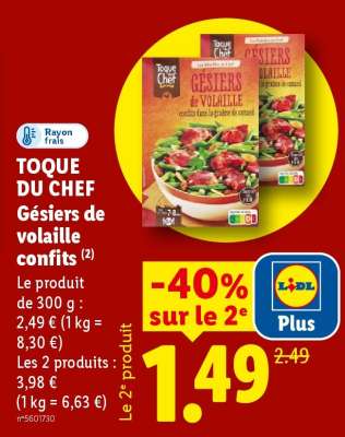 TOQUE DU CHEF Gésiers de volaille confits