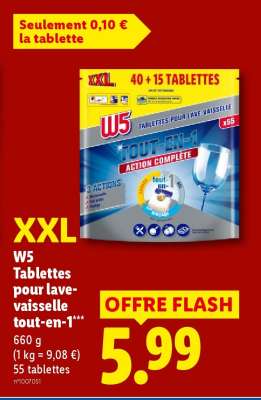 W5 Tablettes pour lave-vaisselle tout-en-1
