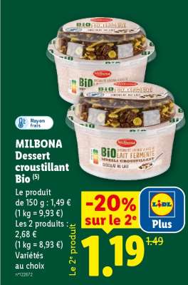 MILBONA Dessert croustillant Bio