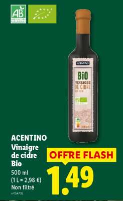 ACENTINO Vinaigre de cidre Bio