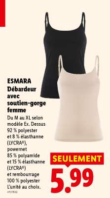 ESMARA Débardeur avec soutien-gorge femme