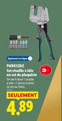 PARKSIDE Set cisaille à tôle ou set de plaquiste