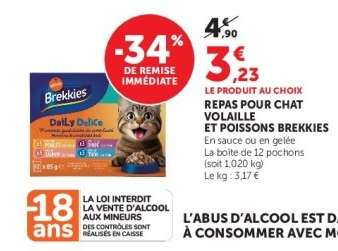 Repas pour chat volaille et poissons Brekkies
