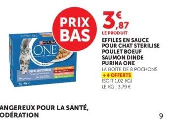 PURINA ONE EFFILÉS EN SAUCE POUR CHAT STÉRILISÉ