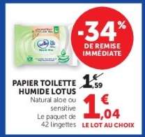 Papier Toilette Humide Lotus