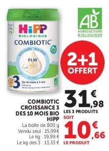 COMBIOTIC CROISSANCE 3 DES 10 MOIS BIO HIPP