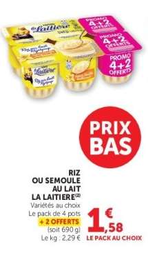 Riz ou Semoule au Lait La Laitière