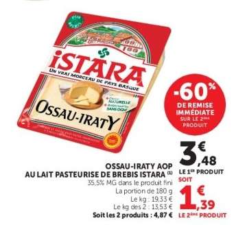 Ossau-Iraty AOP au lait pasteurisé de brebis Istara