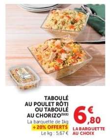 TABOULÉ AU POULET RÔTI OU TABOULÉ AU CHORIZO