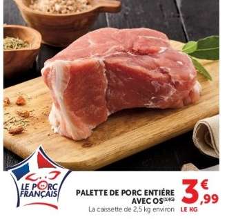 PALETTE DE PORC ENTIÈRE AVEC OS