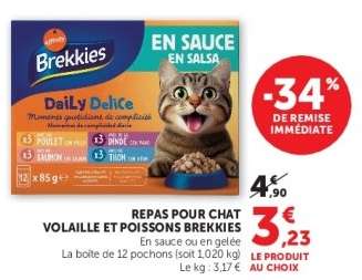 Repas pour chat volaille et poissons Brekkies