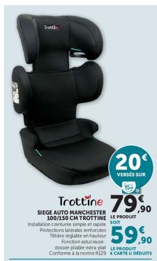 SIEGE AUTO MANCHESTER 100/150 CM TROTTINE