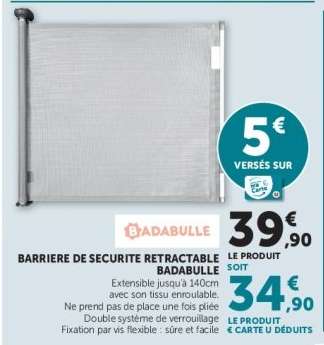 BARRIERE DE SECURITE RETRACTABLE BADABULLE