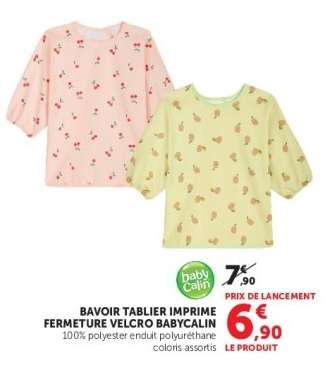 Bavoir Tablier Imprimé Fermeture Velcro Babycalin