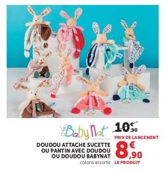 Doudou Attache Sucette ou Pantin avec Doudou ou Doudou BabyNat