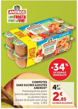COMPOTES SANS SUCRES AJOUTES ANDROS
