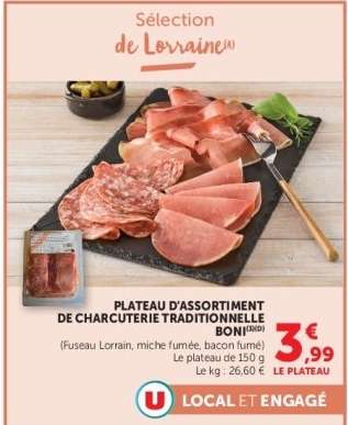 Plateau d'assortiment de charcuterie traditionnelle Boni
