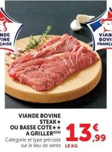 Viande Bovine Steak ou Basse Côte à Griller