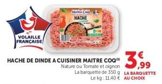 Haché De Dinde À Cuisiner Maître Coq
