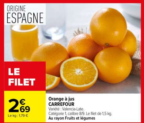 Orange à jus CARREFOUR