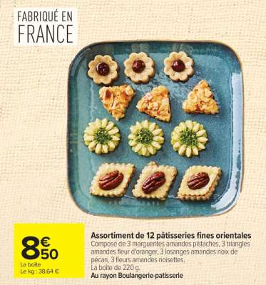 Assortiment de 12 pâtisseries fines orientales