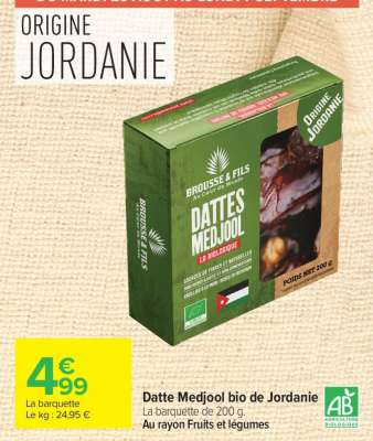 Datte Medjool bio de Jordanie